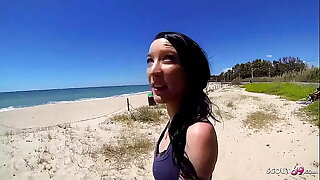 Skinny Teen Tania Pickup be fitting of Major Assfuck at Public Beach by ancient Guy